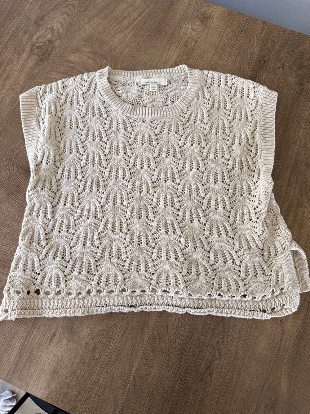 Crochet Knit Crop Top - Cream